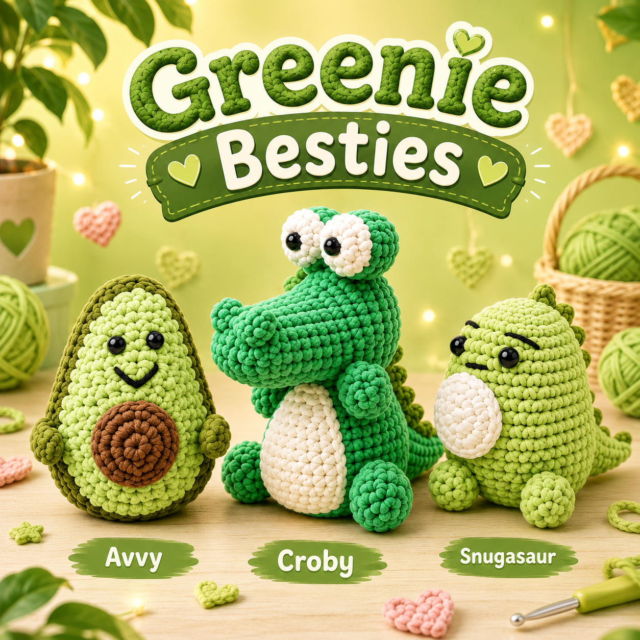 Greenie Besties — 3 hæklekits