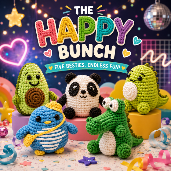 The Happy Bunch — 5 hæklekits