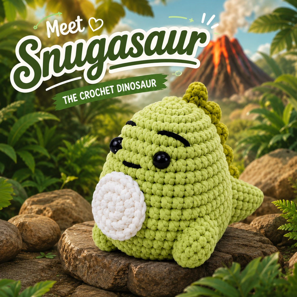 Snugasaur the crochet dinosaur