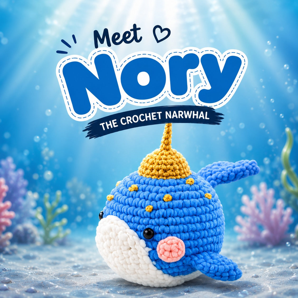 Nory the crochet narwhal